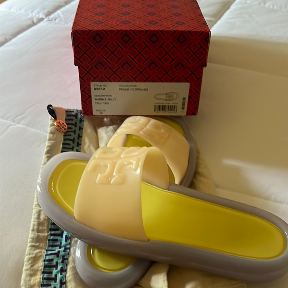 Tory Burch Yellow and Cream Sandals